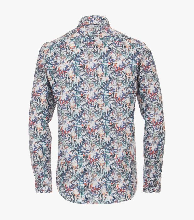 Camasa bumbac barbati CASA MODA CasualFit print frunze multicolor [2]