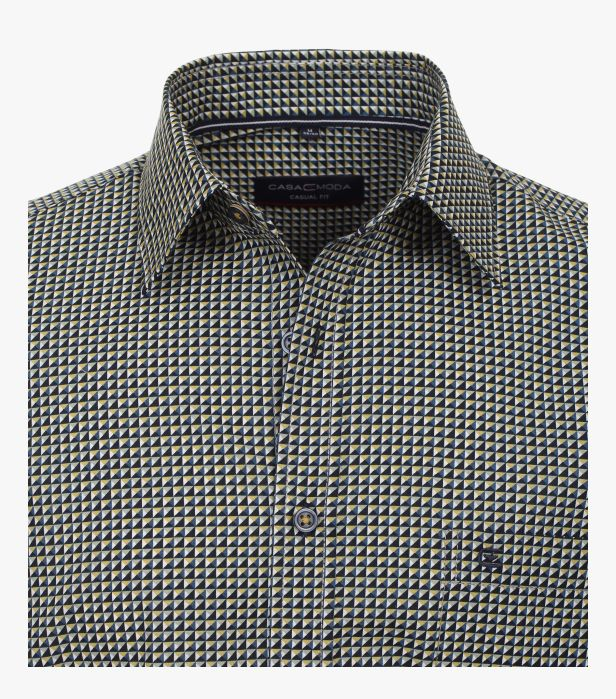Camasa bumbac barbati CASA MODA CasualFit galben print [3]