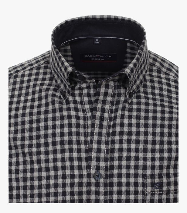 Camasa bumbac barbati CASA MODA CasualFit bleumarin patratele [3]