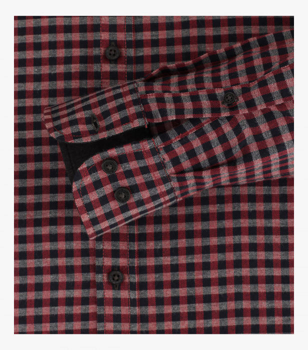 Camasa flanel bumbac barbati CASA MODA CasualFit carouri visiniu [4]