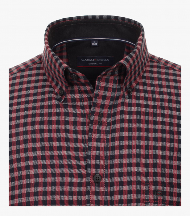 Camasa flanel bumbac barbati CASA MODA CasualFit carouri visiniu [2]