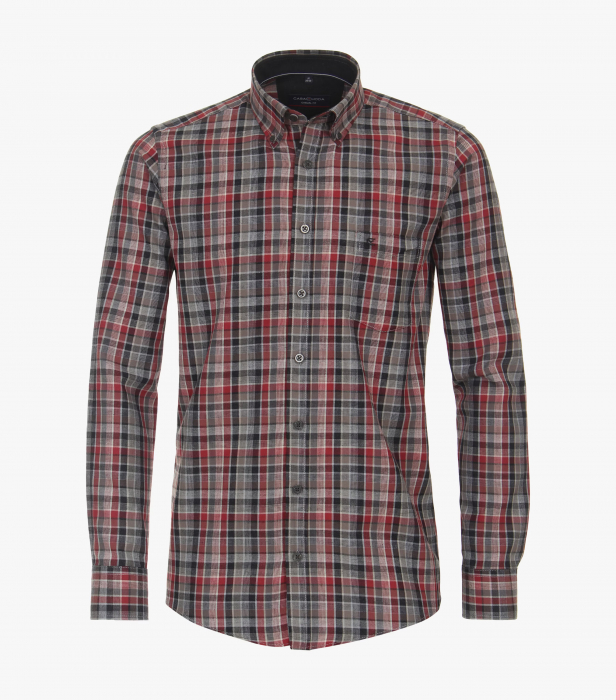 Camasa flanel bumbac barbati CASA MODA CasualFit visiniu patratele [1]