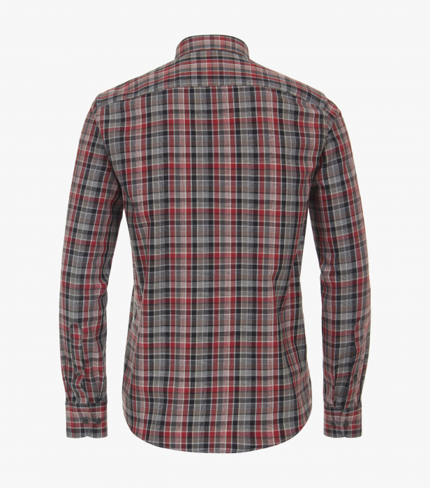 Camasa flanel bumbac barbati CASA MODA CasualFit visiniu patratele [3]