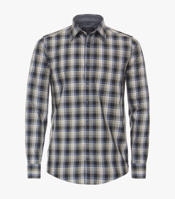 Camasa bumbac barbati CASA MODA CasualFit carouri galben/albastru [1]