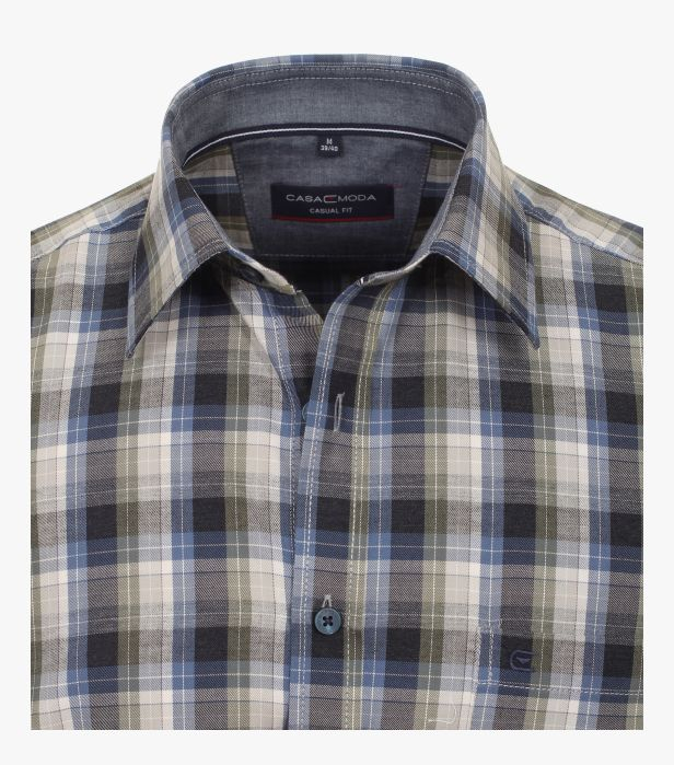 Camasa bumbac barbati CASA MODA CasualFit carouri galben/albastru [3]