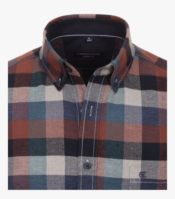 Camasa flanel bumbac barbati CASA MODA CasualFit carouri multicolor [3]