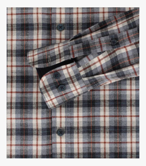 Camasa flanel bumbac barbati CASA MODA CasualFit bleumarin carouri [4]