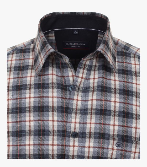 Camasa flanel bumbac barbati CASA MODA CasualFit bleumarin carouri [3]