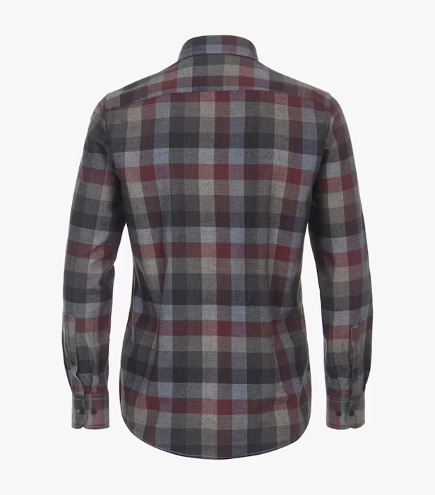 Camasa bumbac barbati CASA MODA CasualFit carouri visiniu [4]
