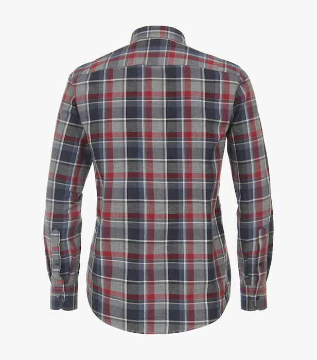 Camasa bumbac barbati CASA MODA CasualFit carouri rosu [2]