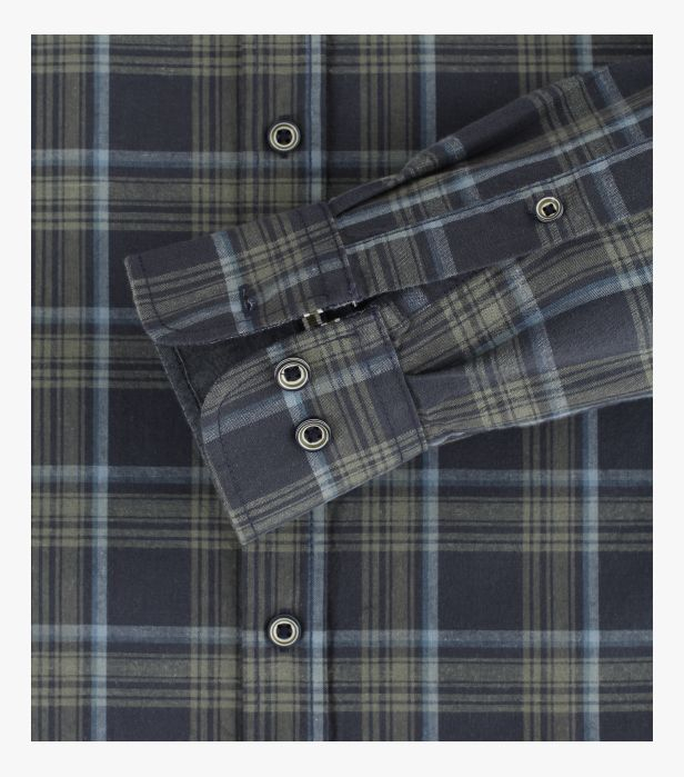 Camasa bumbac barbati CASA MODA Bergen CasualFit carouri verde/albastru [4]