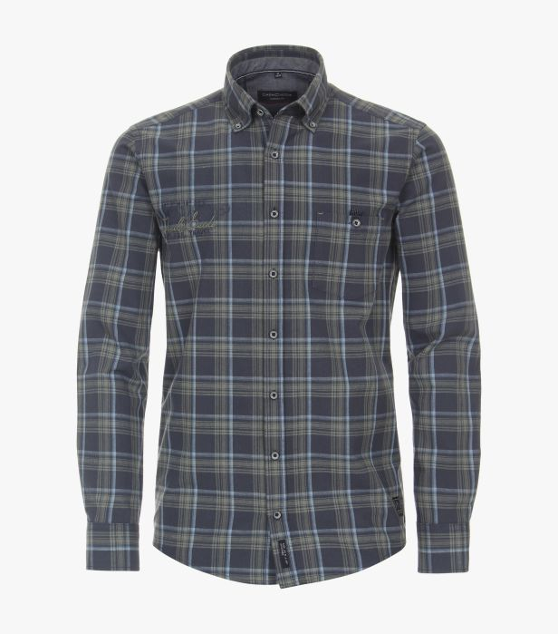 Camasa bumbac barbati CASA MODA Bergen CasualFit carouri verde/albastru [1]
