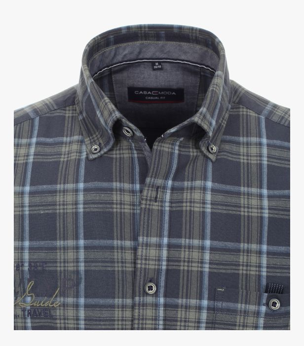 Camasa bumbac barbati CASA MODA Bergen CasualFit carouri verde/albastru [3]