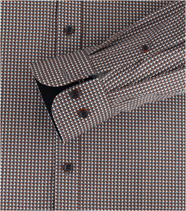 Camasa bumbac barbati CASA MODA CasualFit portocaliu cubulete [4]