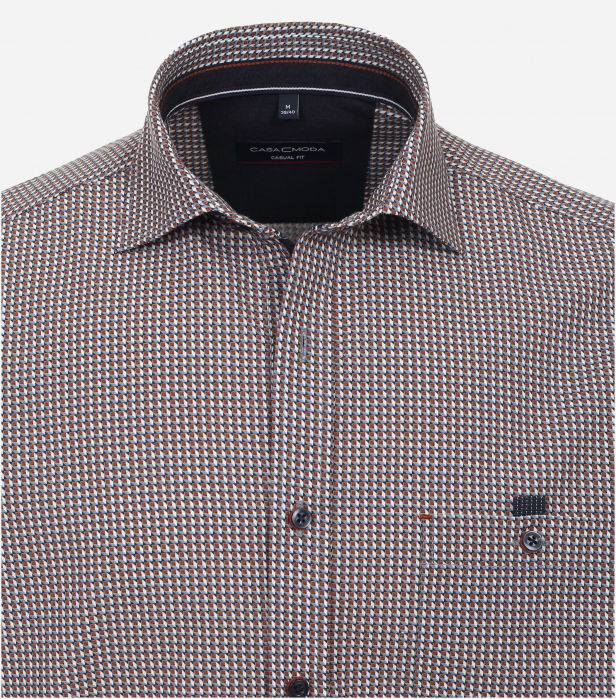Camasa bumbac barbati CASA MODA CasualFit portocaliu cubulete [2]