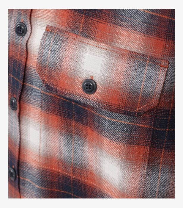 Camasa flanel bumbac barbati CASA MODA CasualFit portocaliu carouri [5]
