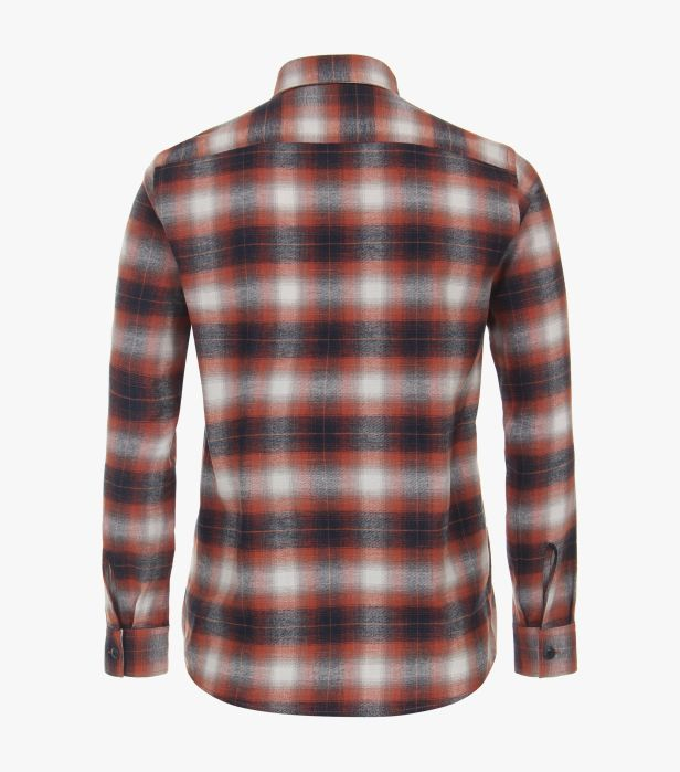 Camasa flanel bumbac barbati CASA MODA CasualFit portocaliu carouri [2]