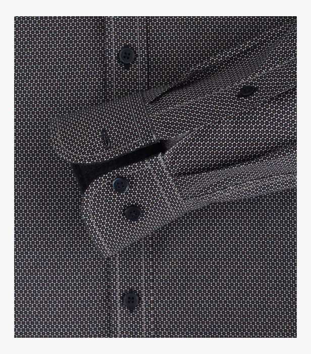 Camasa bumbac barbati CASA MODA CasualFit maro hexagoane [4]