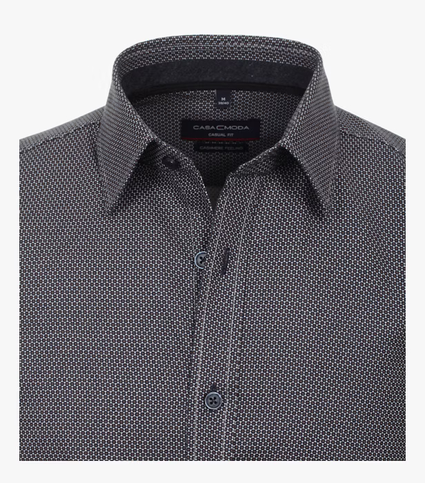 Camasa bumbac barbati CASA MODA CasualFit maro hexagoane [3]