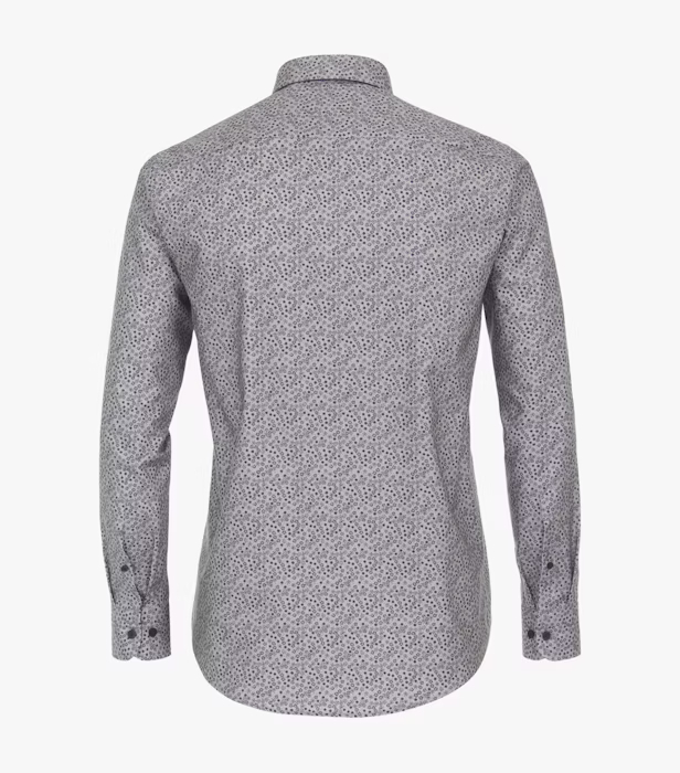 Camasa bumbac barbati CASA MODA CasualFit gri floricele bleumarin [2]
