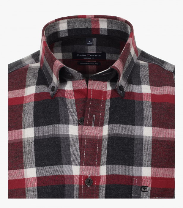 Camasa flanel bumbac barbati CASA MODA CasualFit carouri rosu [2]