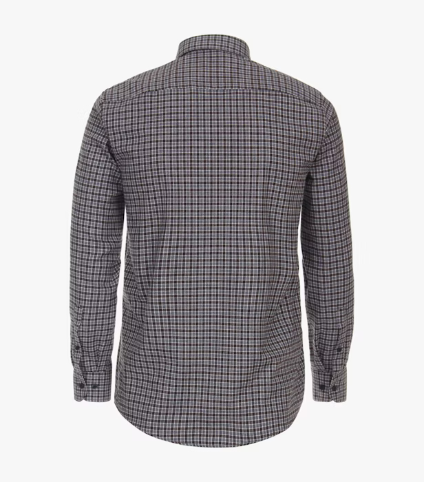 Camasa flanel bumbac barbati CASA MODA CasualFit maro patratele [2]