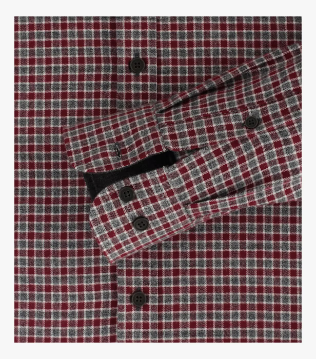 Camasa flanel bumbac barbati CASA MODA CasualFit rosu patratele [4]