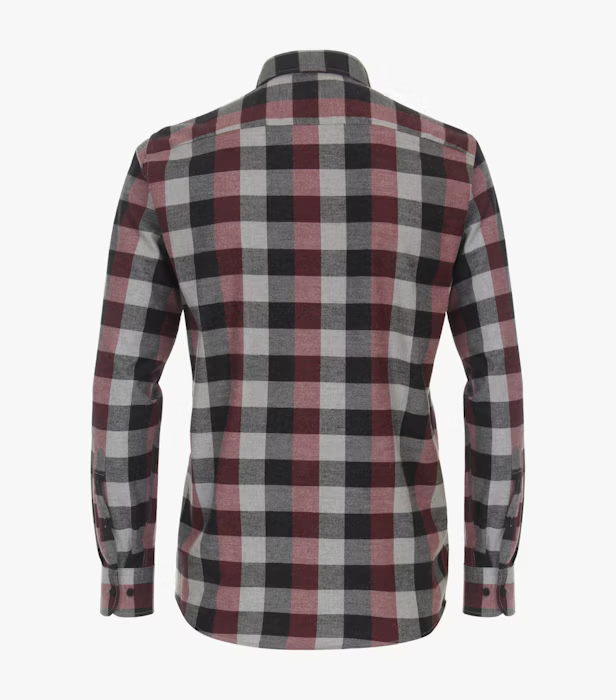 Camasa flanel bumbac barbati CASA MODA CasualFit rosu carouri [2]