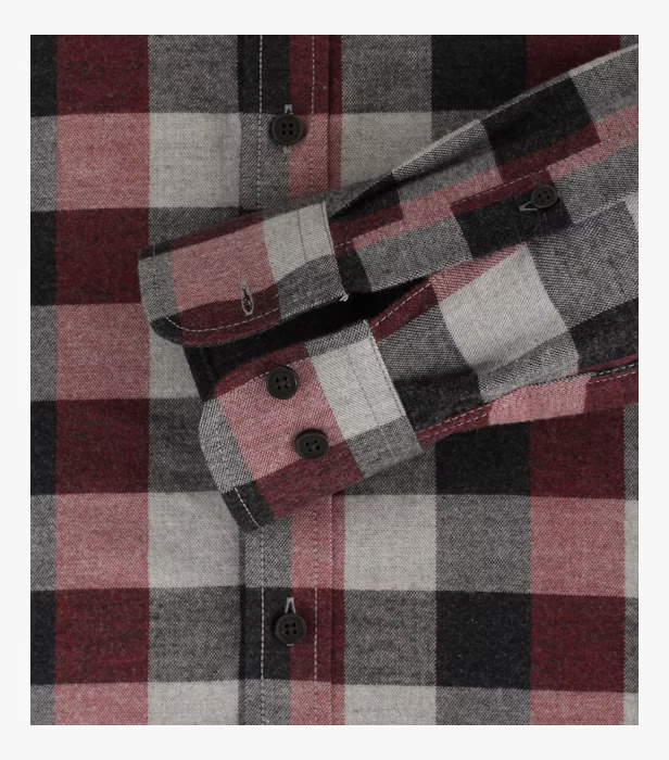 Camasa flanel bumbac barbati CASA MODA CasualFit rosu carouri [4]
