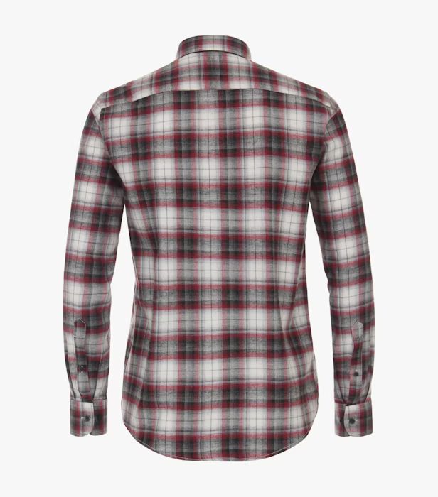 Camasa flanel bumbac barbati CASA MODA CasualFit visiniu carouri [2]