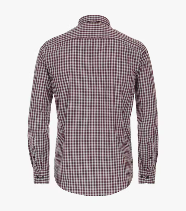 Camasa bumbac barbati CASA MODA CasualFit patratele visiniu [2]