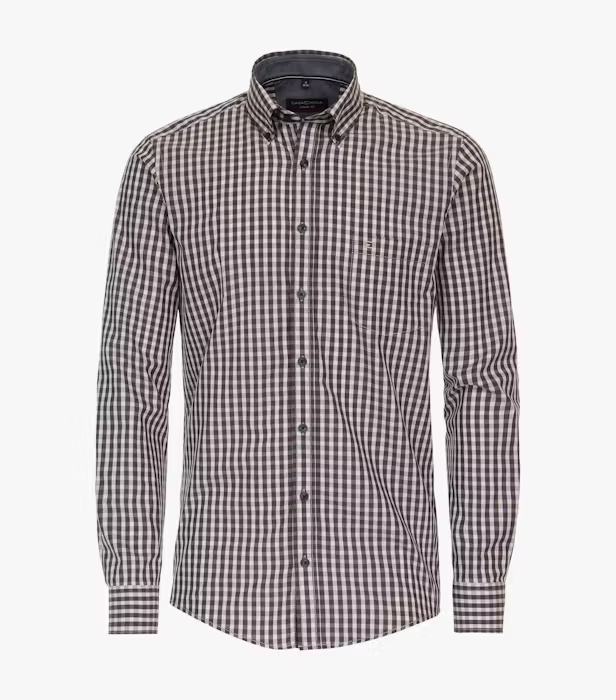 Camasa bumbac barbati CASA MODA CasualFit patratele maro [1]