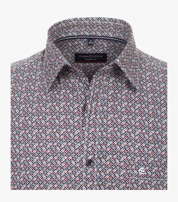 Camasa bumbac barbati CASA MODA CasualFit cerculete albastru/visiniu [3]