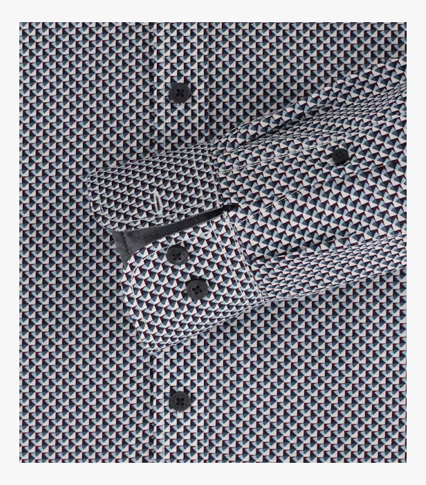 Camasa bumbac barbati CASA MODA CasualFit print bleumarin/bleu [4]