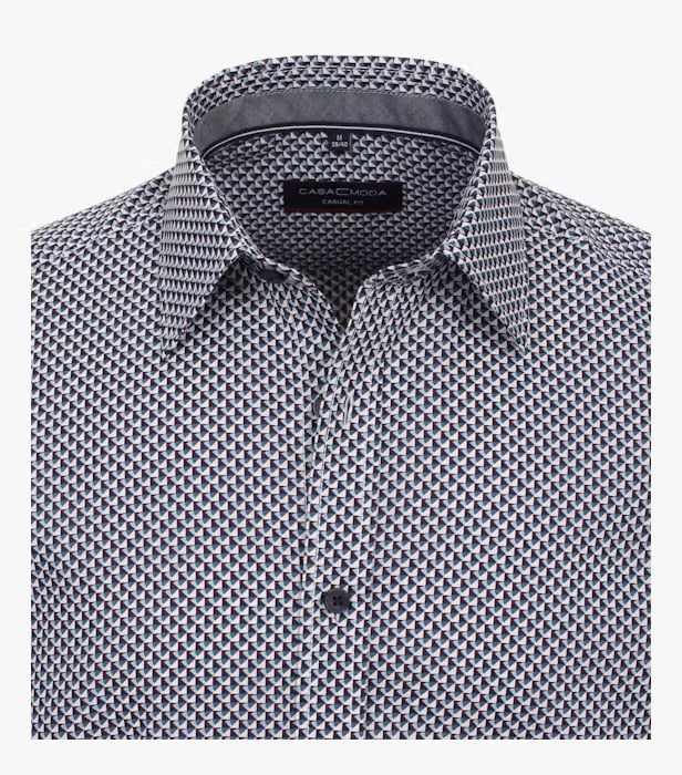 Camasa bumbac barbati CASA MODA CasualFit print bleumarin/bleu [3]