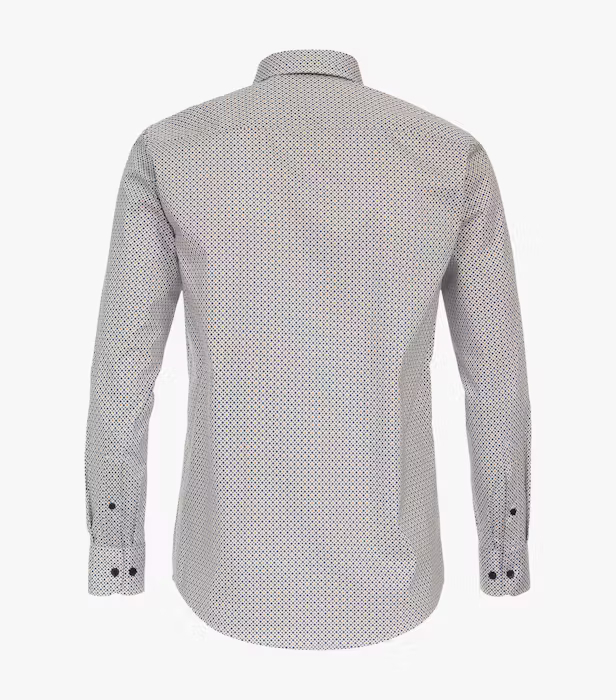 Camasa bumbac barbati CASA MODA CasualFit rombulete bleumarin/galben [2]