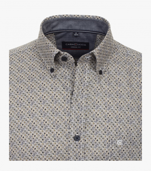 Camasa bumbac barbati CASA MODA CasualFit bej rombulete [3]