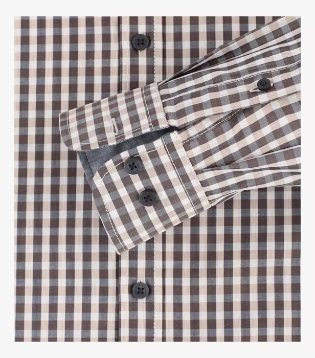 Camasa bumbac barbati CASA MODA ComfortFit maro patratele [4]