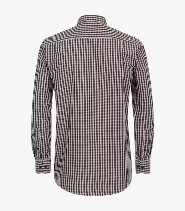 Camasa bumbac barbati CASA MODA ComfortFit maro patratele [2]