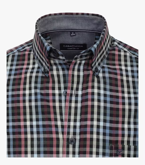 Camasa bumbac barbati CASA MODA ComfortFit patratele rosu/verde [3]