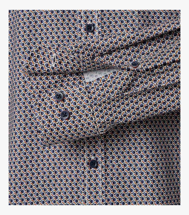Camasa bumbac barbati CASA MODA albasru print cerculete [4]