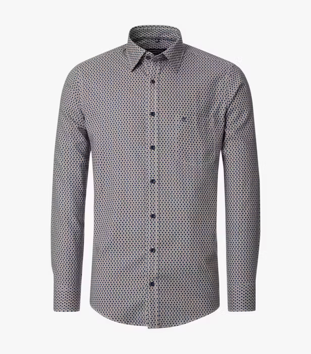 Camasa bumbac barbati CASA MODA albasru print cerculete [1]