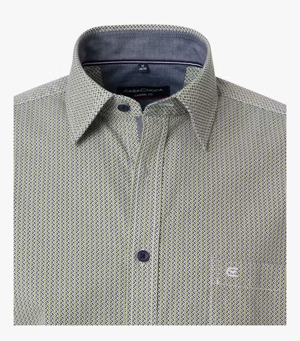 Camasa bumbac barbati CASA MODA CasualFit verde bradut [3]