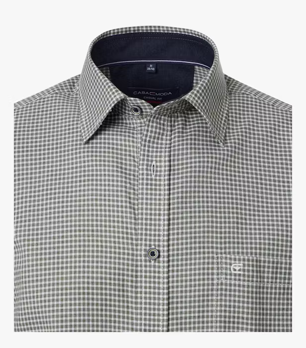 Camasa bumbac barbati CASA MODA CasualFit  patratele verde [3]
