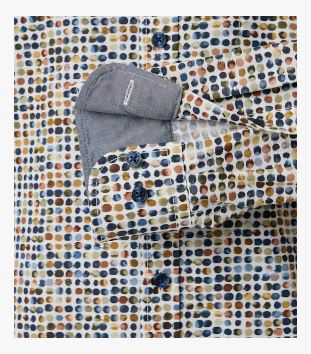 Camasa bumbac barbati CASA MODA CasualFit galben cerculete [4]