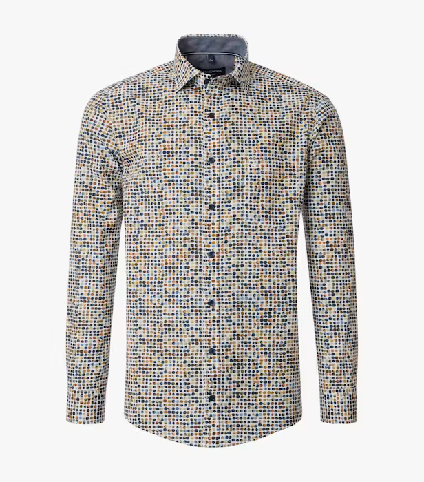 Camasa bumbac barbati CASA MODA CasualFit galben cerculete [1]