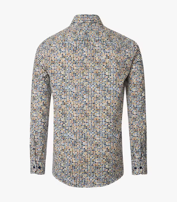 Camasa bumbac barbati CASA MODA CasualFit galben cerculete [2]