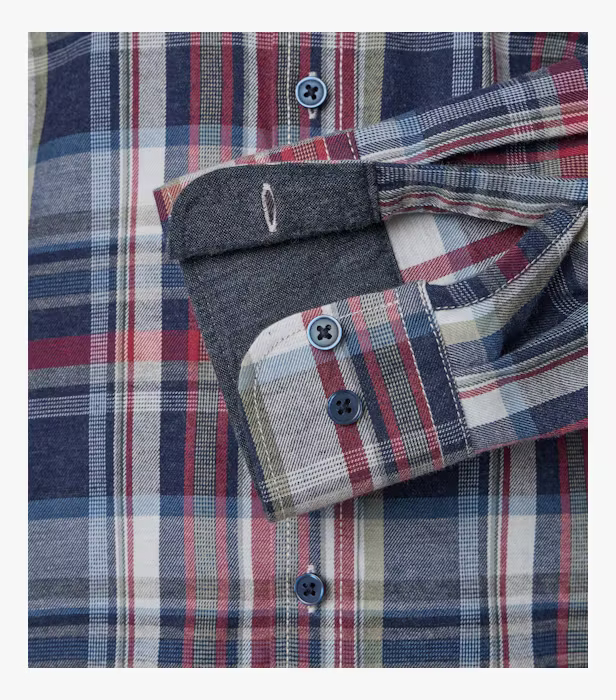 Camasa flanel bumbac barbati CASA MODA carouri rosu/albastru [4]