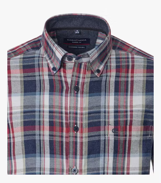 Camasa flanel bumbac barbati CASA MODA carouri rosu/albastru [3]