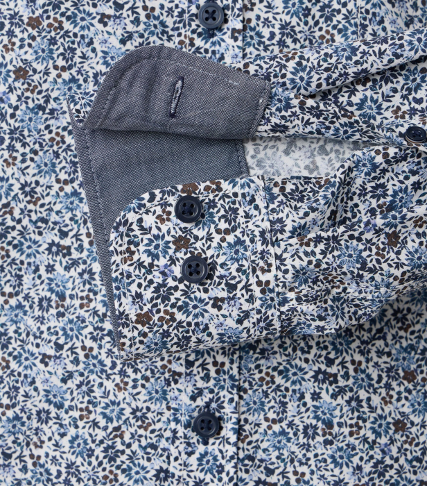 Camasa bumbac barbati CASA MODA CasualFit albastru print floral [4]